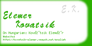 elemer kovatsik business card